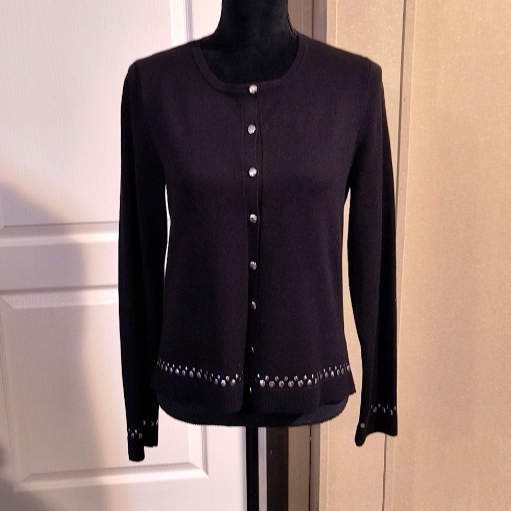 89th & Madison Stud Embellished Cardigan Size M